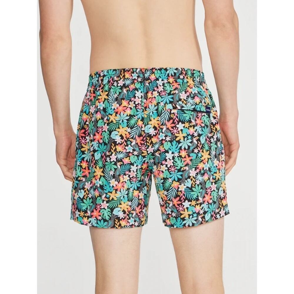 Chubbies The Bloomerangs Classic Swim Trunk Black Floral Toucan Men's Size Small - Picture 2 of 10